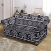 Black Aztec Elephant Pattern Print Loveseat Cover-grizzshop