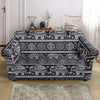 Black Aztec Elephant Pattern Print Loveseat Cover-grizzshop