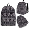 Black Aztec Elephant Pattern Print Premium Backpack-grizzshop