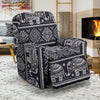 Black Aztec Elephant Pattern Print Recliner Cover-grizzshop