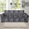 Black Aztec Elephant Pattern Print Sofa Covers-grizzshop