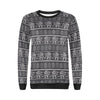 Black Aztec Elephant Pattern Print Women Crewneck Sweatshirt-grizzshop