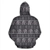 Black Aztec Elephant Pattern Print Women Men Pullover Hoodie-grizzshop