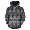 Black Aztec Elephant Pattern Print Women Men Pullover Hoodie-grizzshop