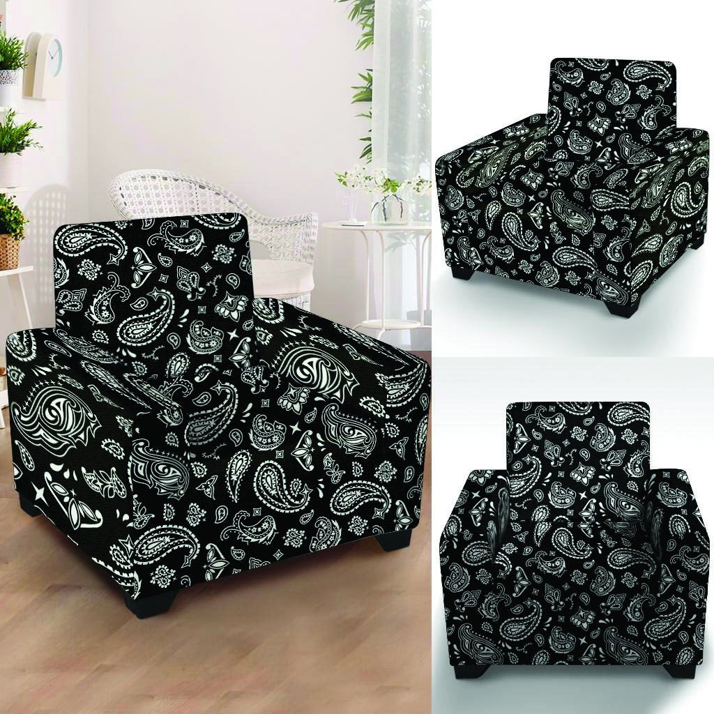 Black Bandana Armchair Cover-grizzshop