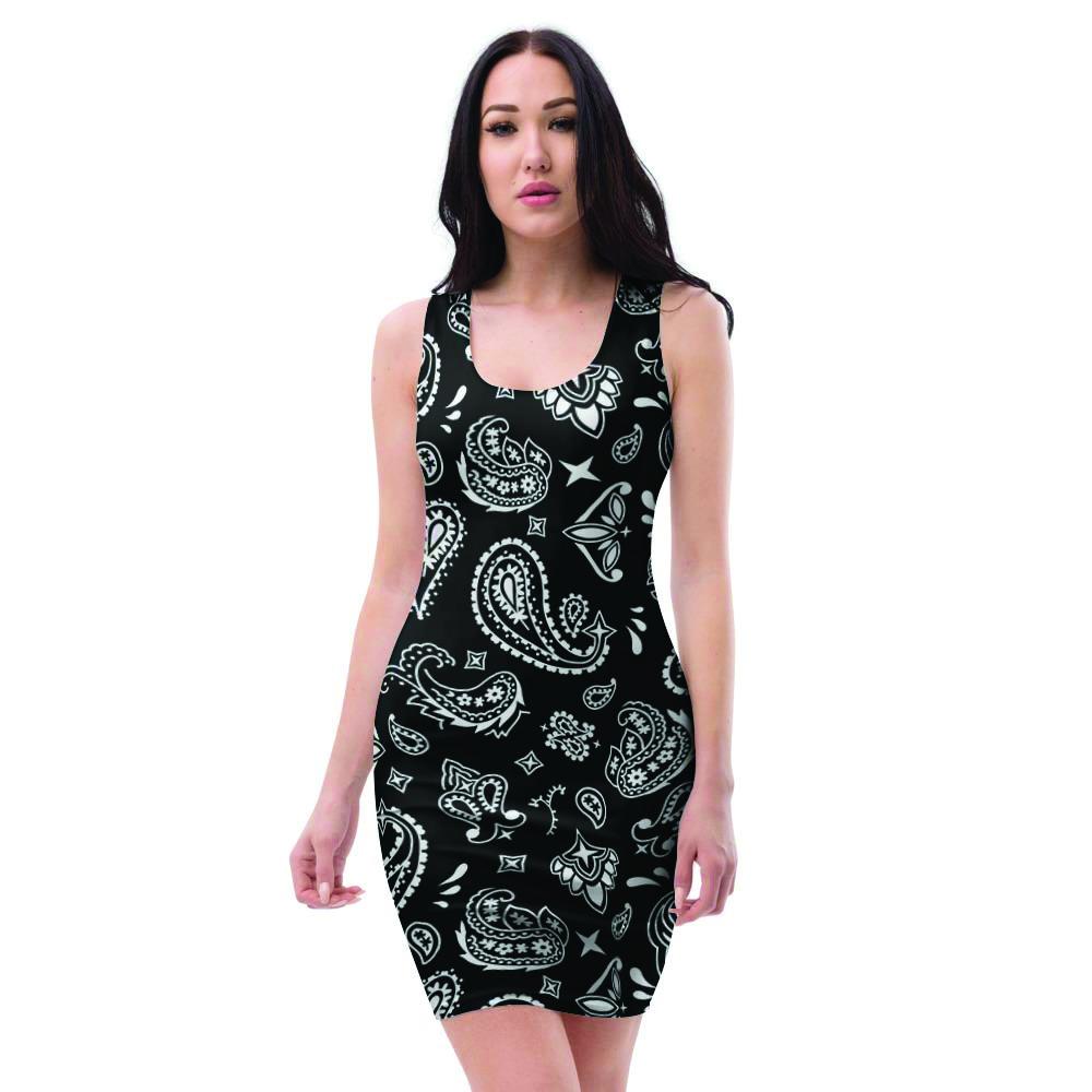 Black Bandana Bodycon Dress-grizzshop