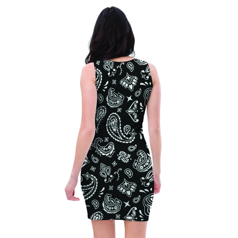 Black Bandana Bodycon Dress-grizzshop