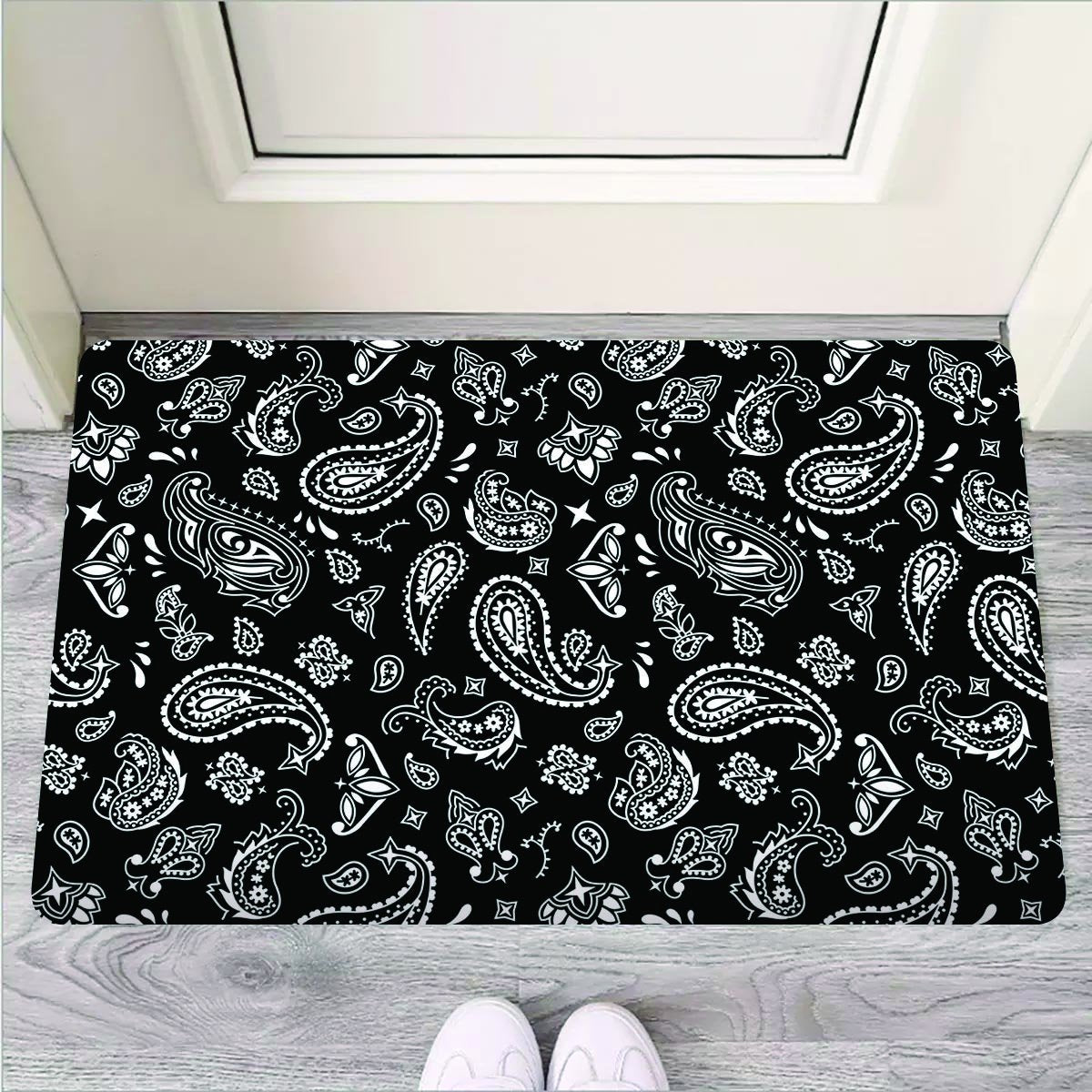 Black Bandana Door Mat-grizzshop