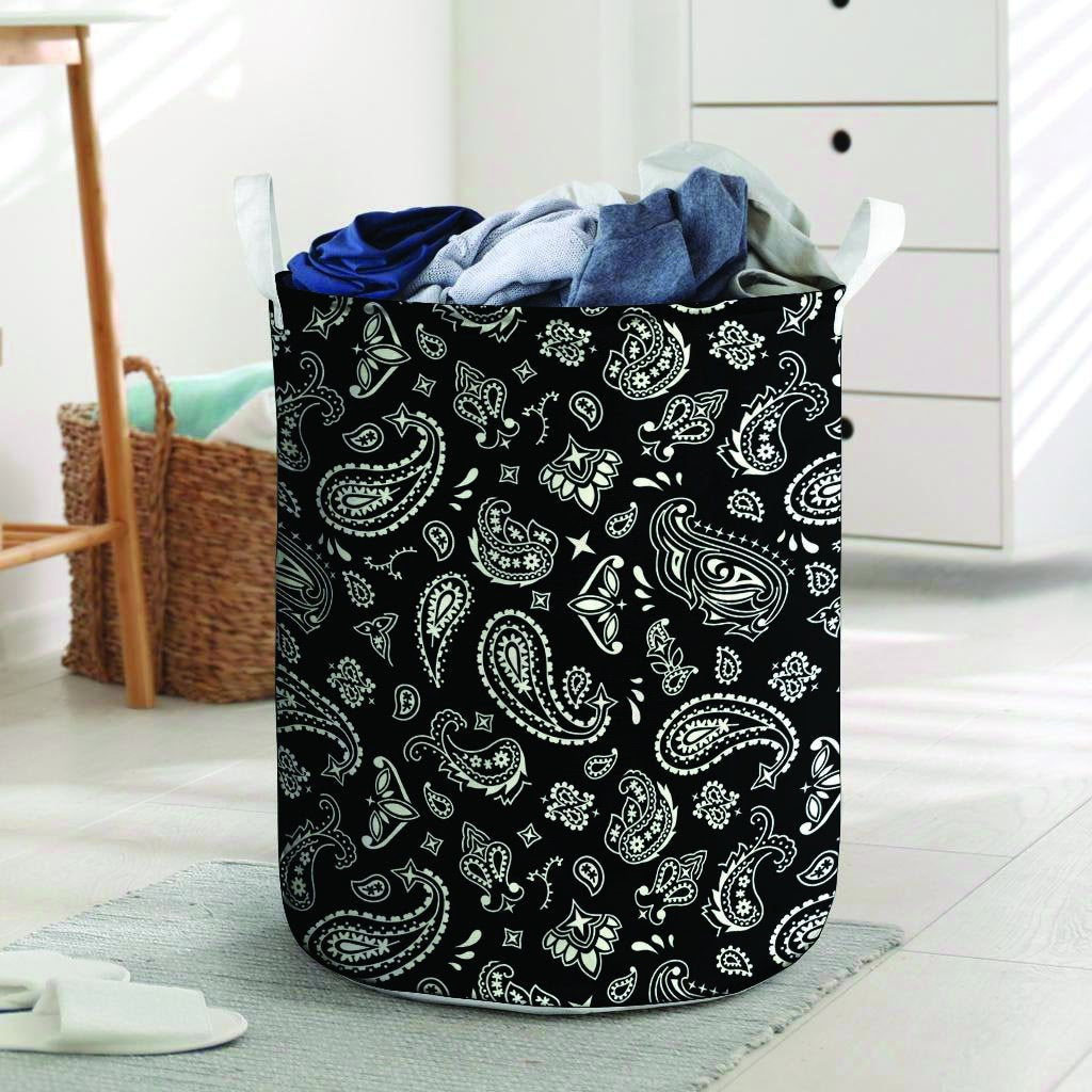 Black Bandana Laundry Basket-grizzshop