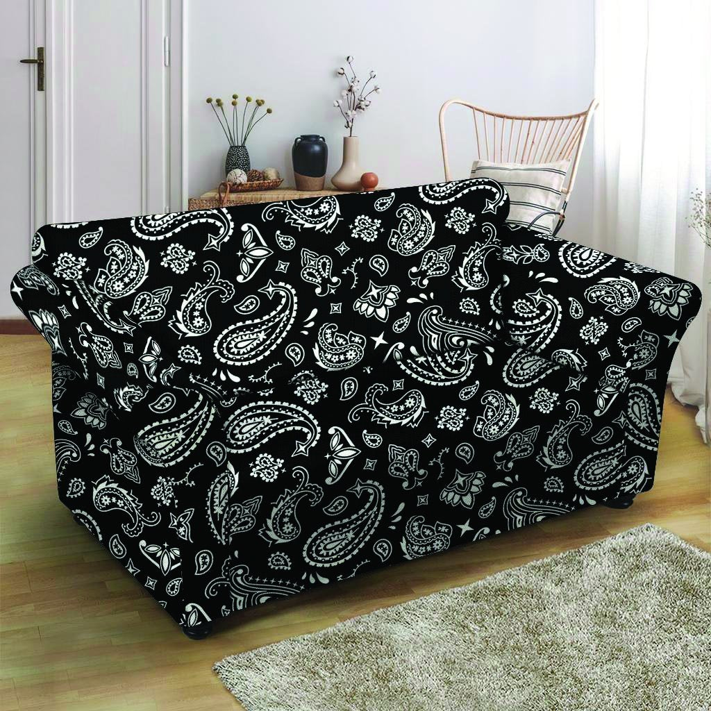 Black Bandana Loveseat Cover-grizzshop