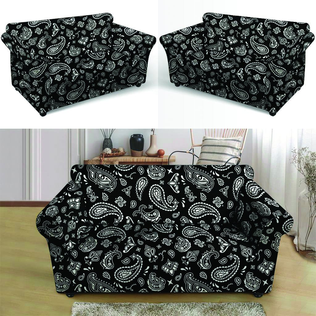 Black Bandana Loveseat Cover-grizzshop