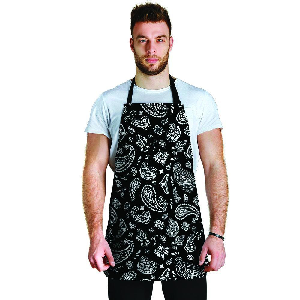 Black Bandana Men's Apron-grizzshop