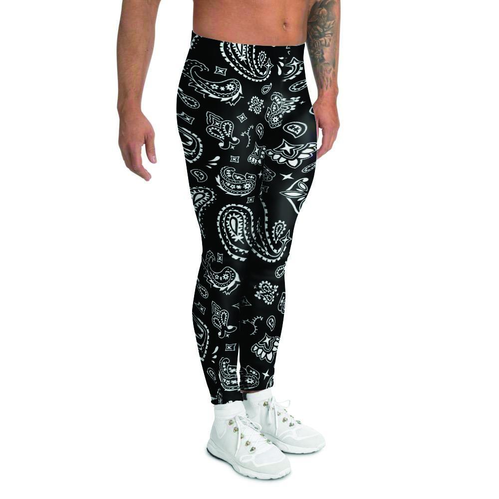 Black Bandana Men's Leggings-grizzshop