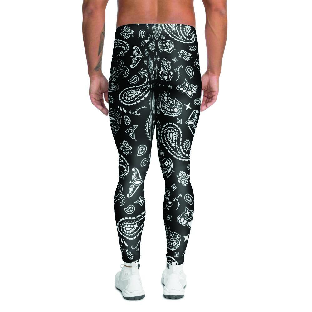 Black Bandana Men's Leggings-grizzshop