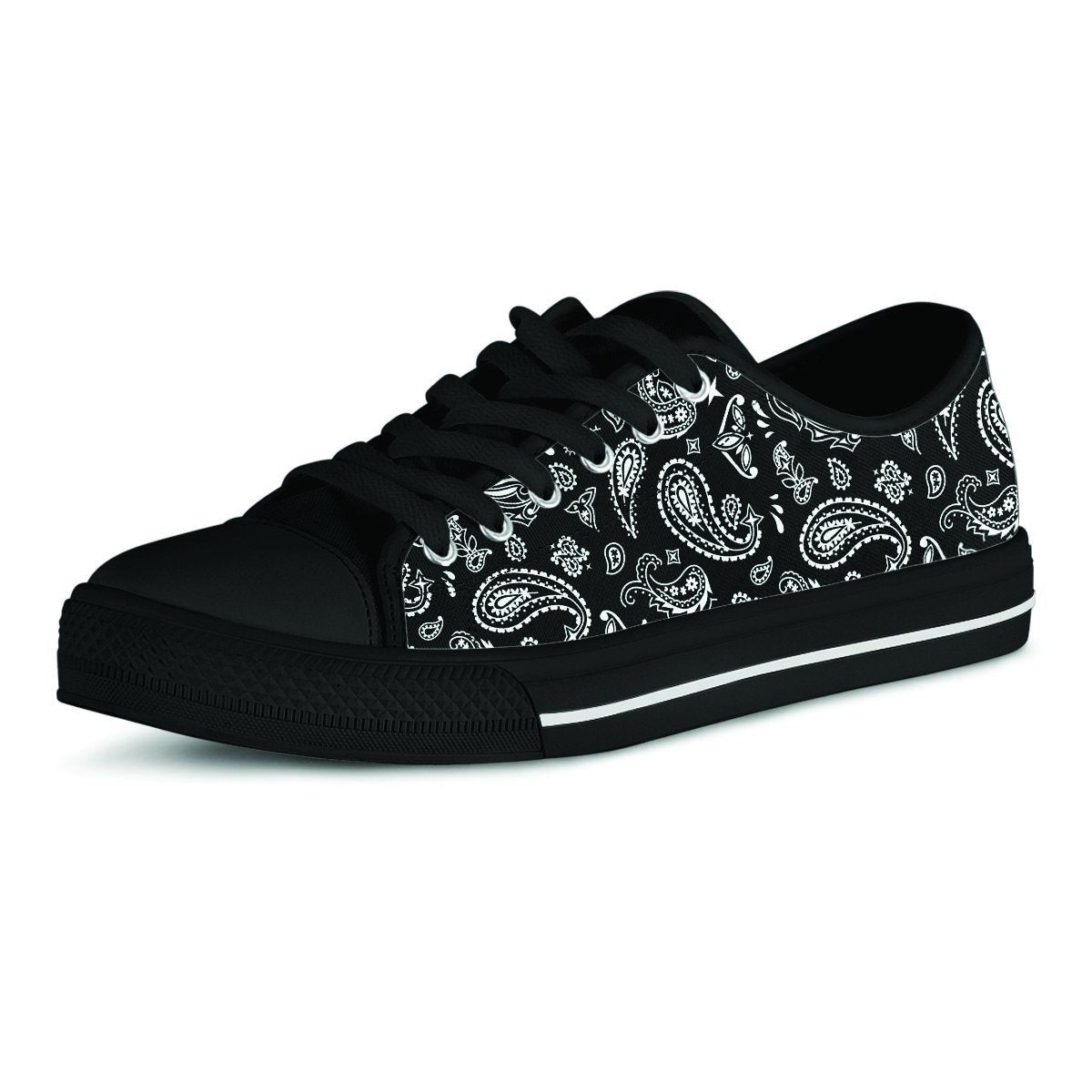 Black Bandana Men's Low Top Shoes-grizzshop