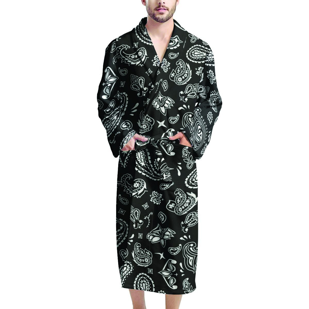 Black Bandana Men's Robe-grizzshop