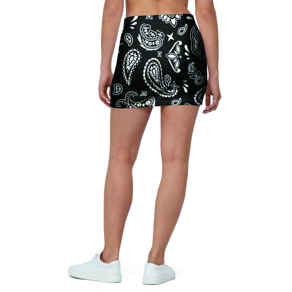 Black Bandana Mini Skirt-grizzshop