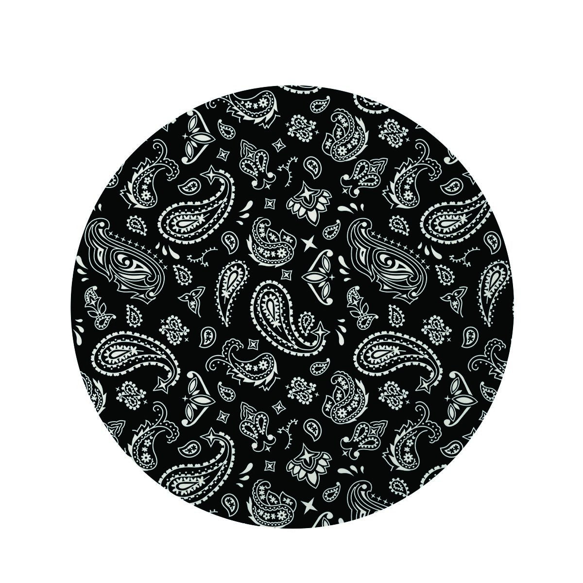 Black Bandana Round Rug-grizzshop