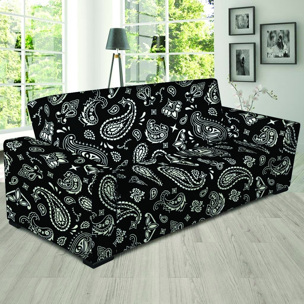 Black Bandana Sofa Cover-grizzshop