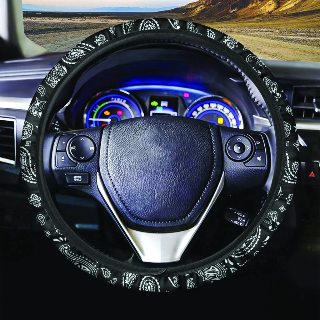 Black Bandana Steering Wheel Cover-grizzshop