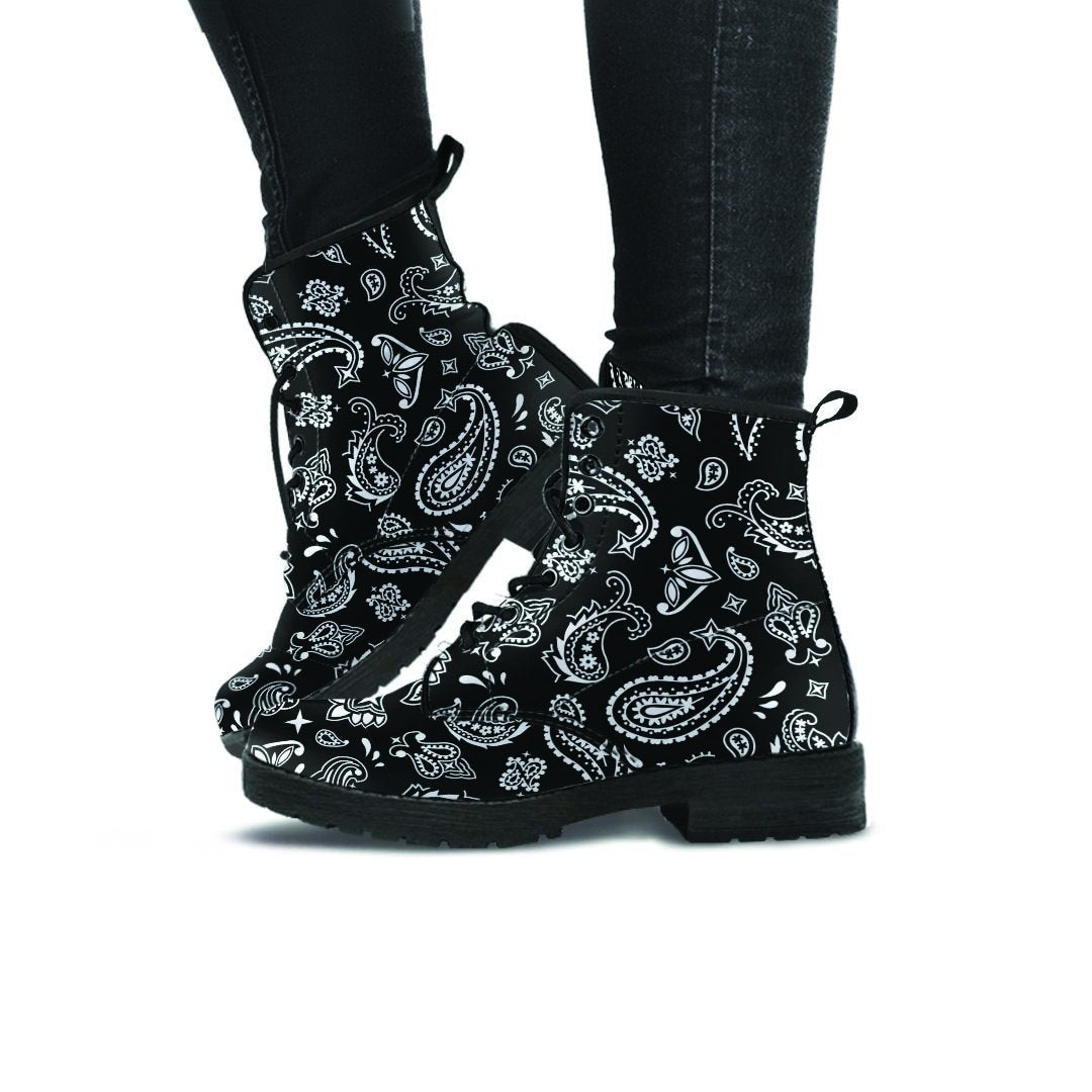 Black Bandana Women's Boots-grizzshop