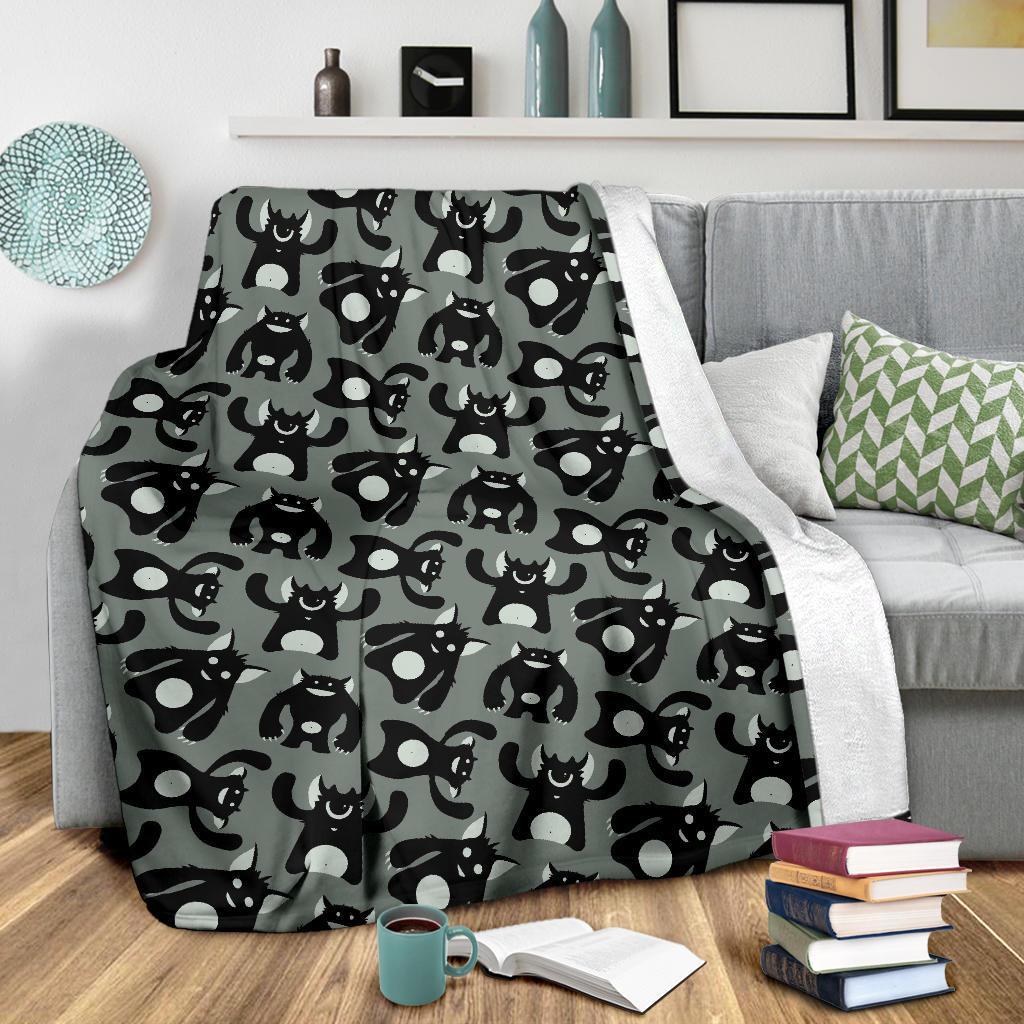 Black Bigfoot Pattern Print Blanket-grizzshop