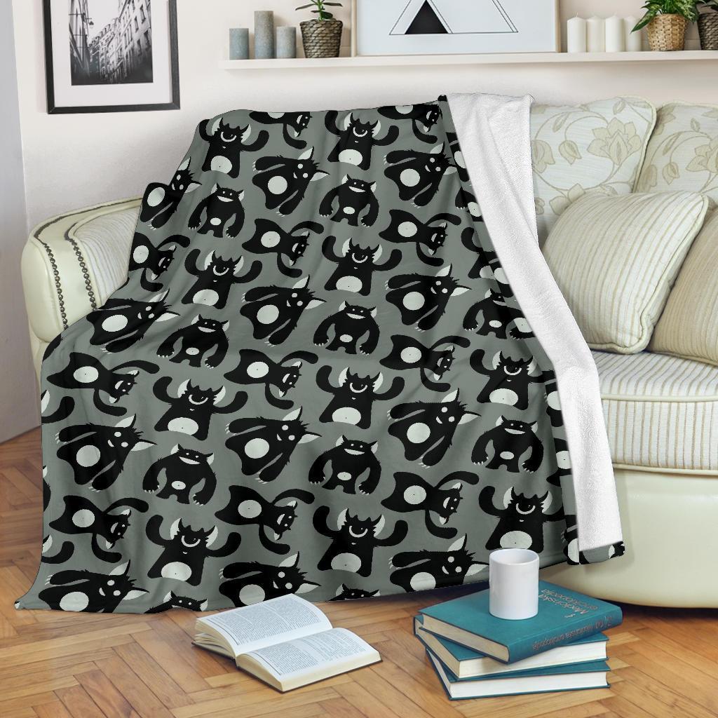 Black Bigfoot Pattern Print Blanket-grizzshop