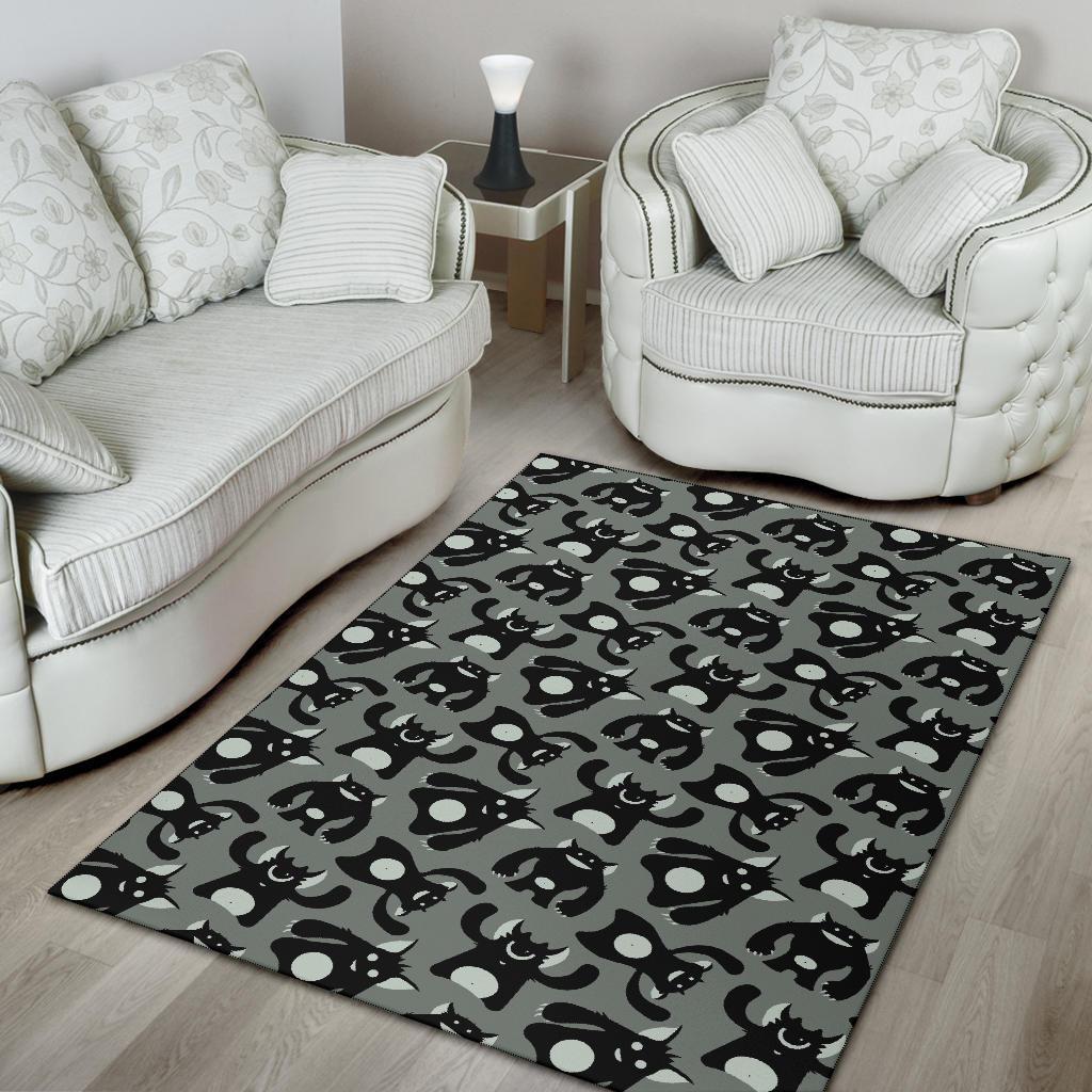 Black Bigfoot Pattern Print Floor Mat-grizzshop