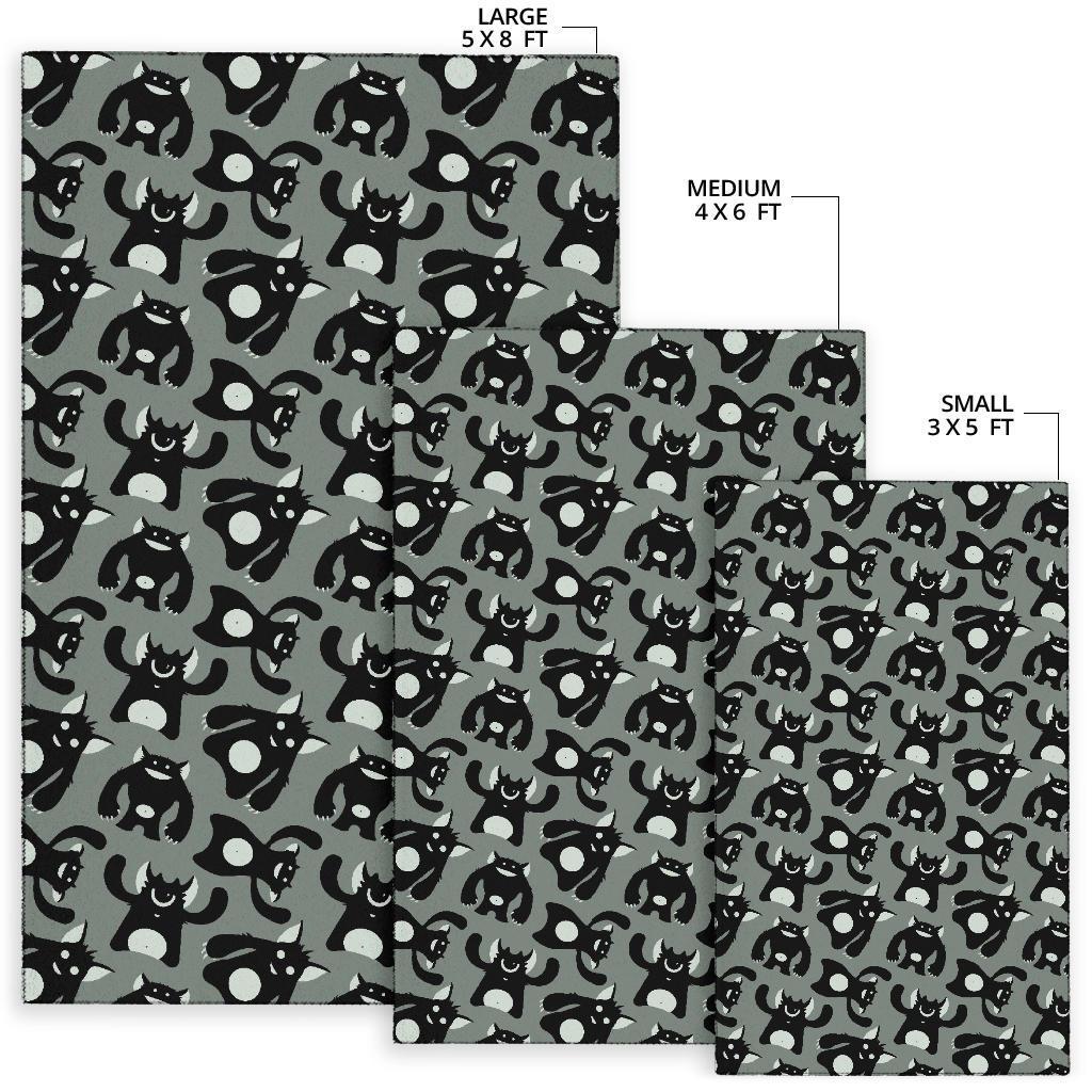 Black Bigfoot Pattern Print Floor Mat-grizzshop