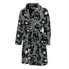 Black Bigfoot Pattern Print Men Long Robe-grizzshop