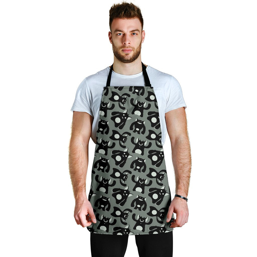Black Bigfoot Pattern Print Men's Apron-grizzshop