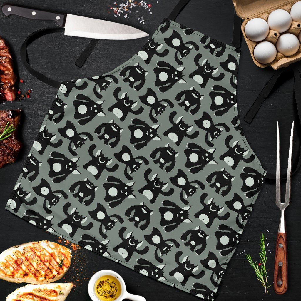 Black Bigfoot Pattern Print Men's Apron-grizzshop