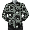 Black Bigfoot Pattern Print Men's Bomber Jacket-grizzshop