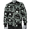 Black Bigfoot Pattern Print Men's Bomber Jacket-grizzshop