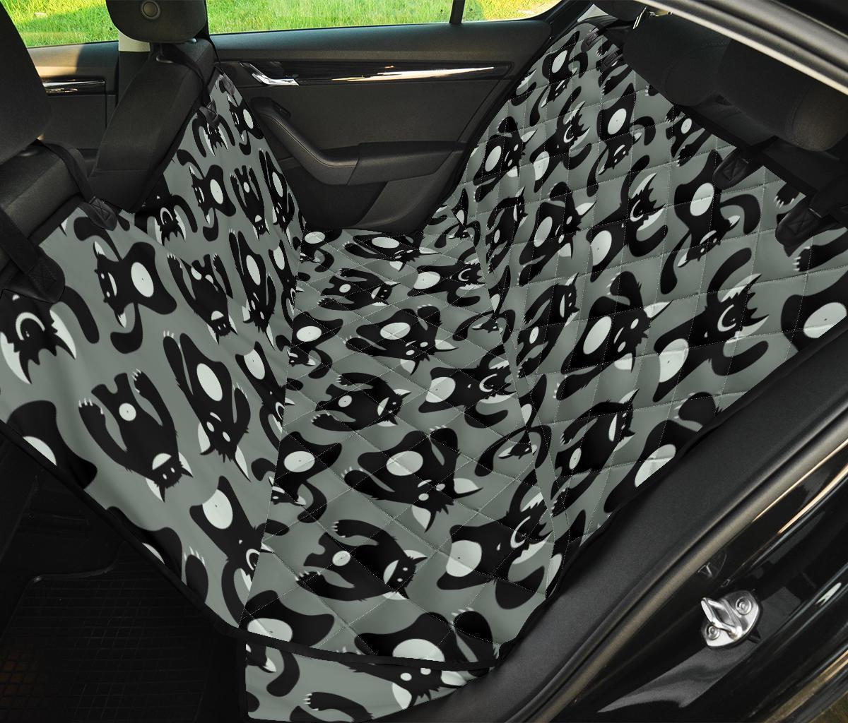 Black Bigfoot Pattern Print Pet Car Seat Cover-grizzshop