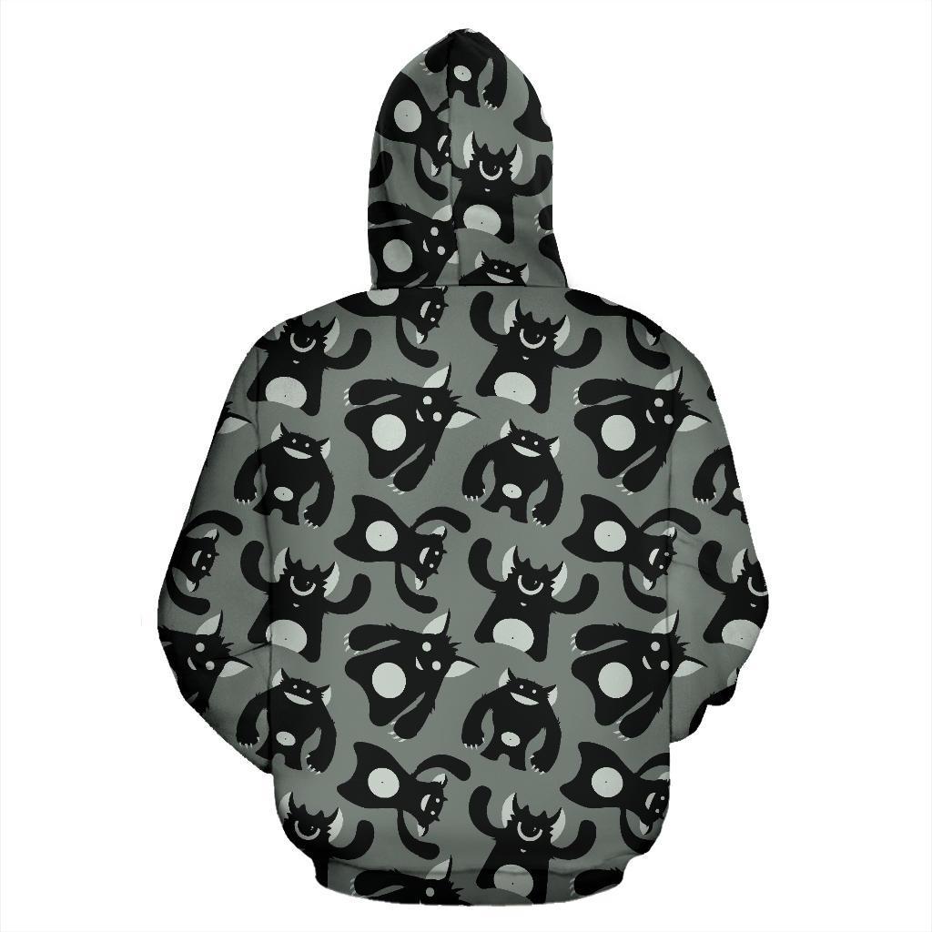 Black Bigfoot Pattern Print Women Men Pullover Hoodie-grizzshop