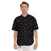 Black Bowling Pins Print Pattern Men's Short Sleeve Shirts-grizzshop