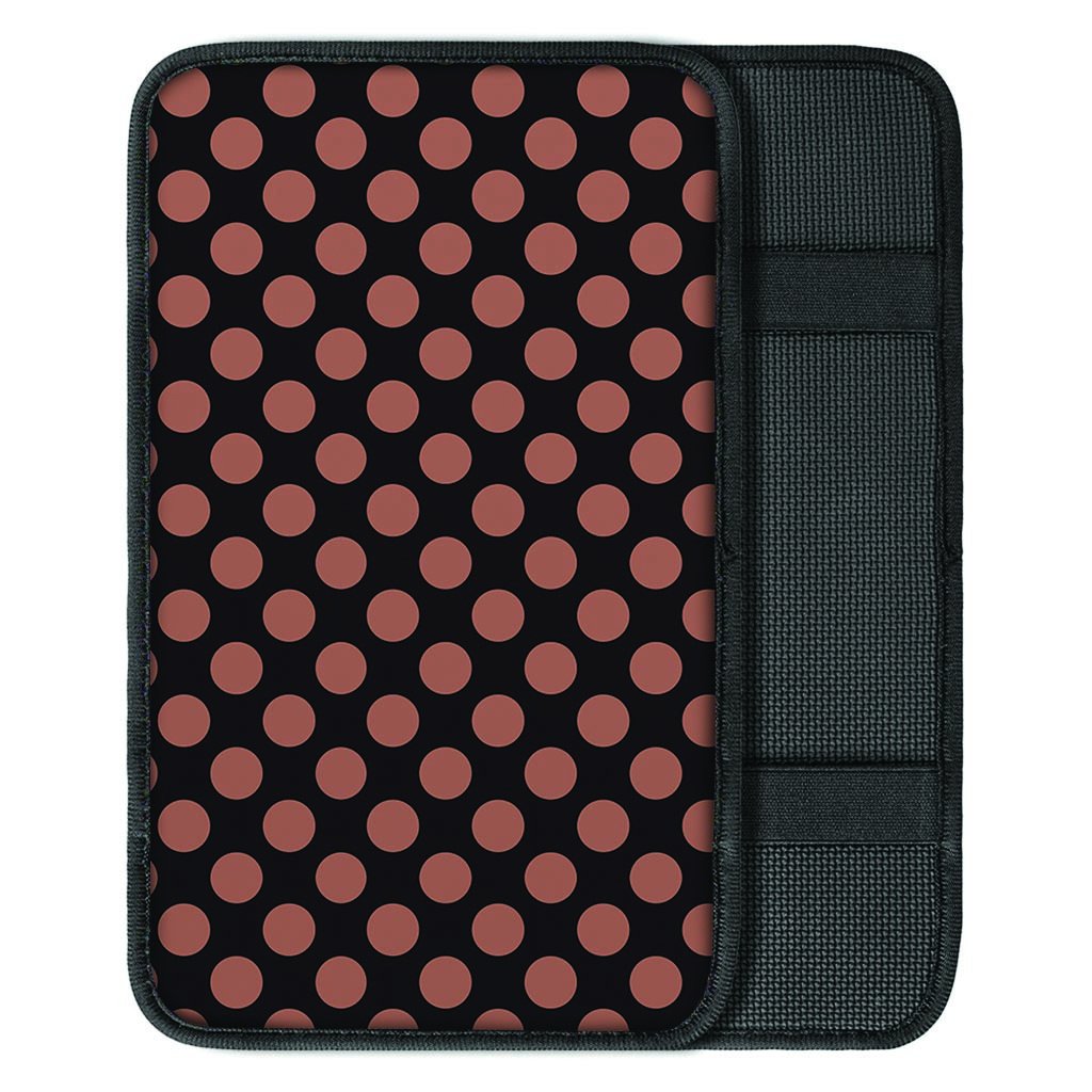 Black Brown Polka Dot Car Console Cover-grizzshop