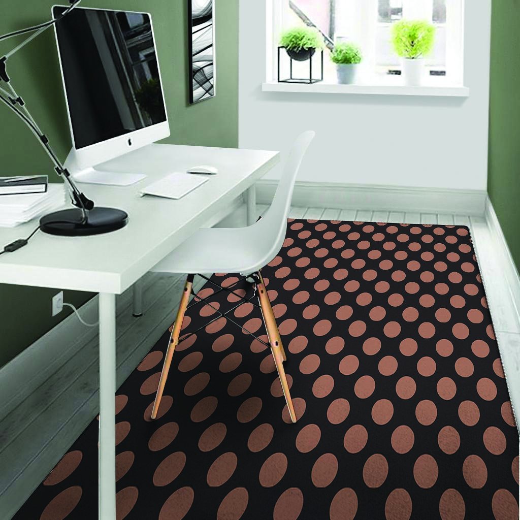 Black Brown Polka Dot Floor Mat-grizzshop