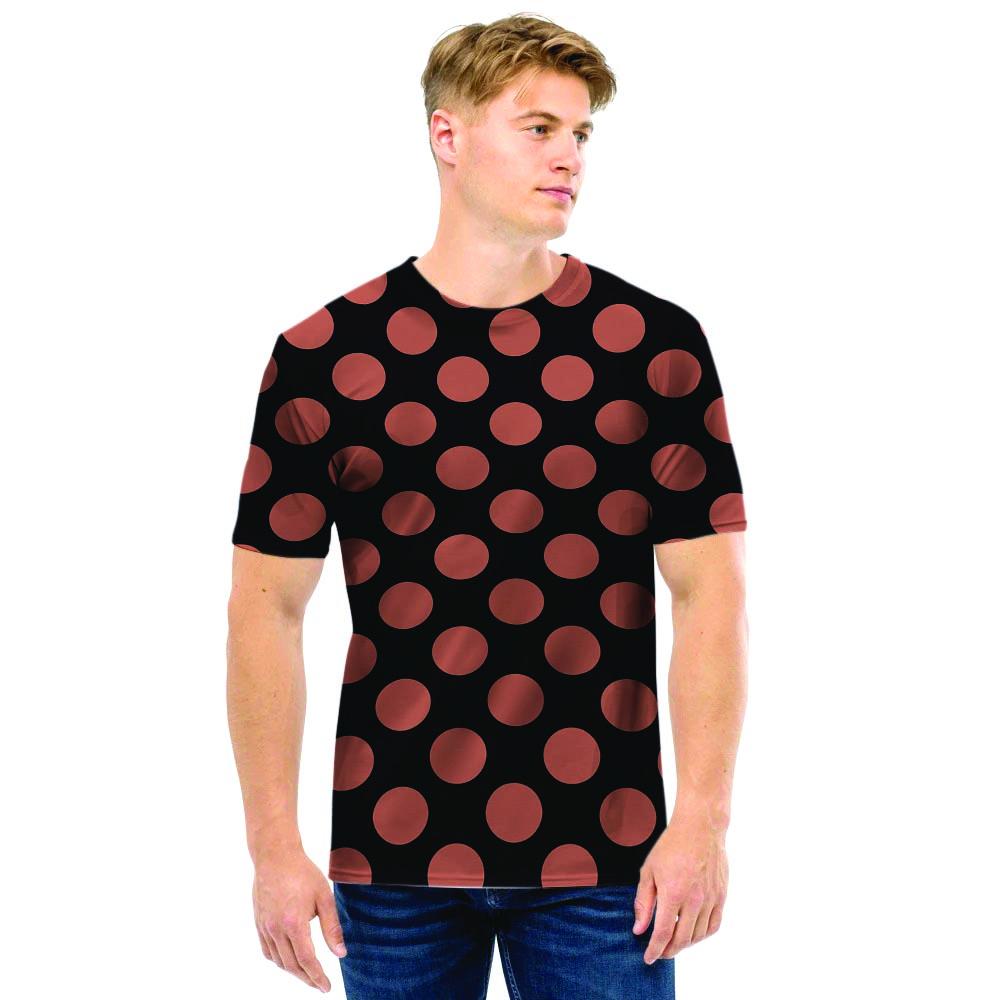 Black Brown Polka Dot Men T Shirt-grizzshop