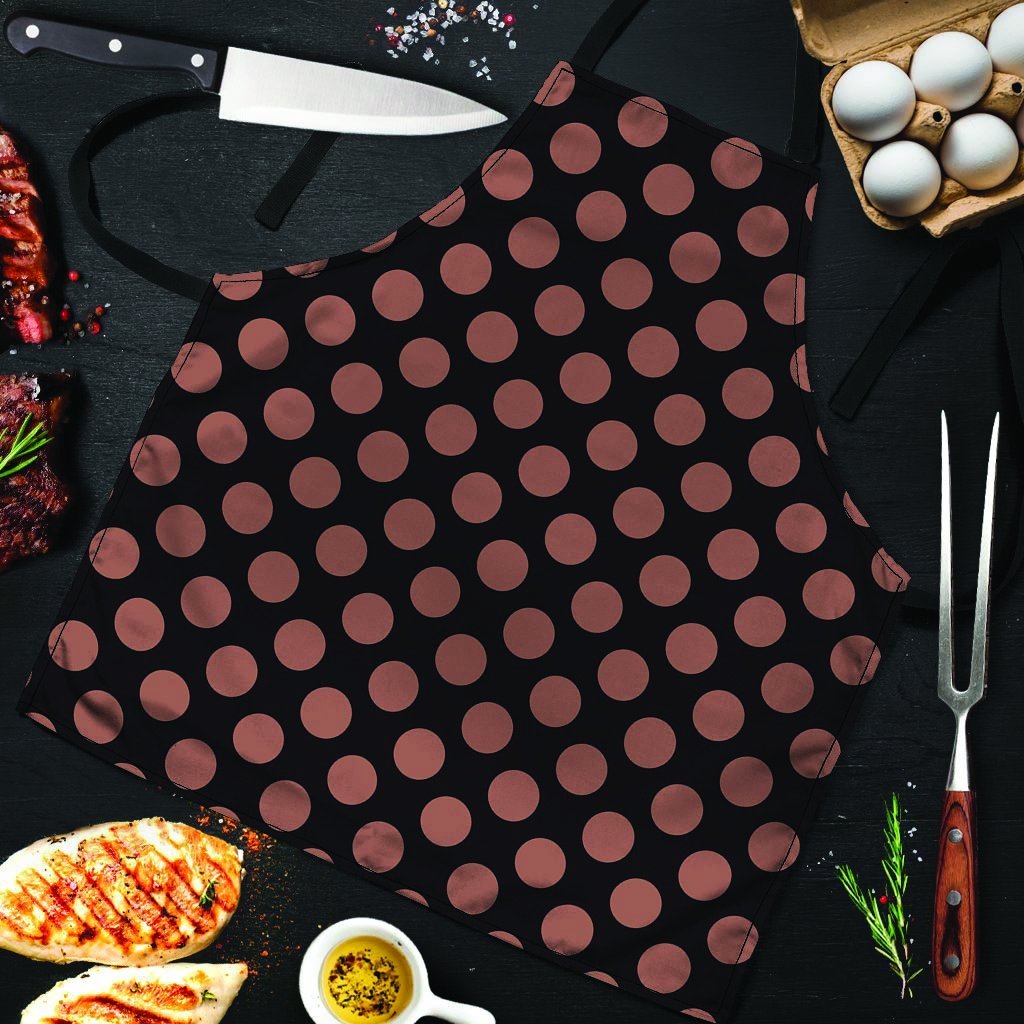 Black Brown Polka Dot Men's Apron-grizzshop