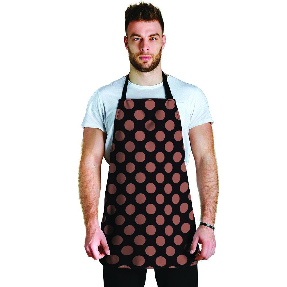 Black Brown Polka Dot Men's Apron-grizzshop