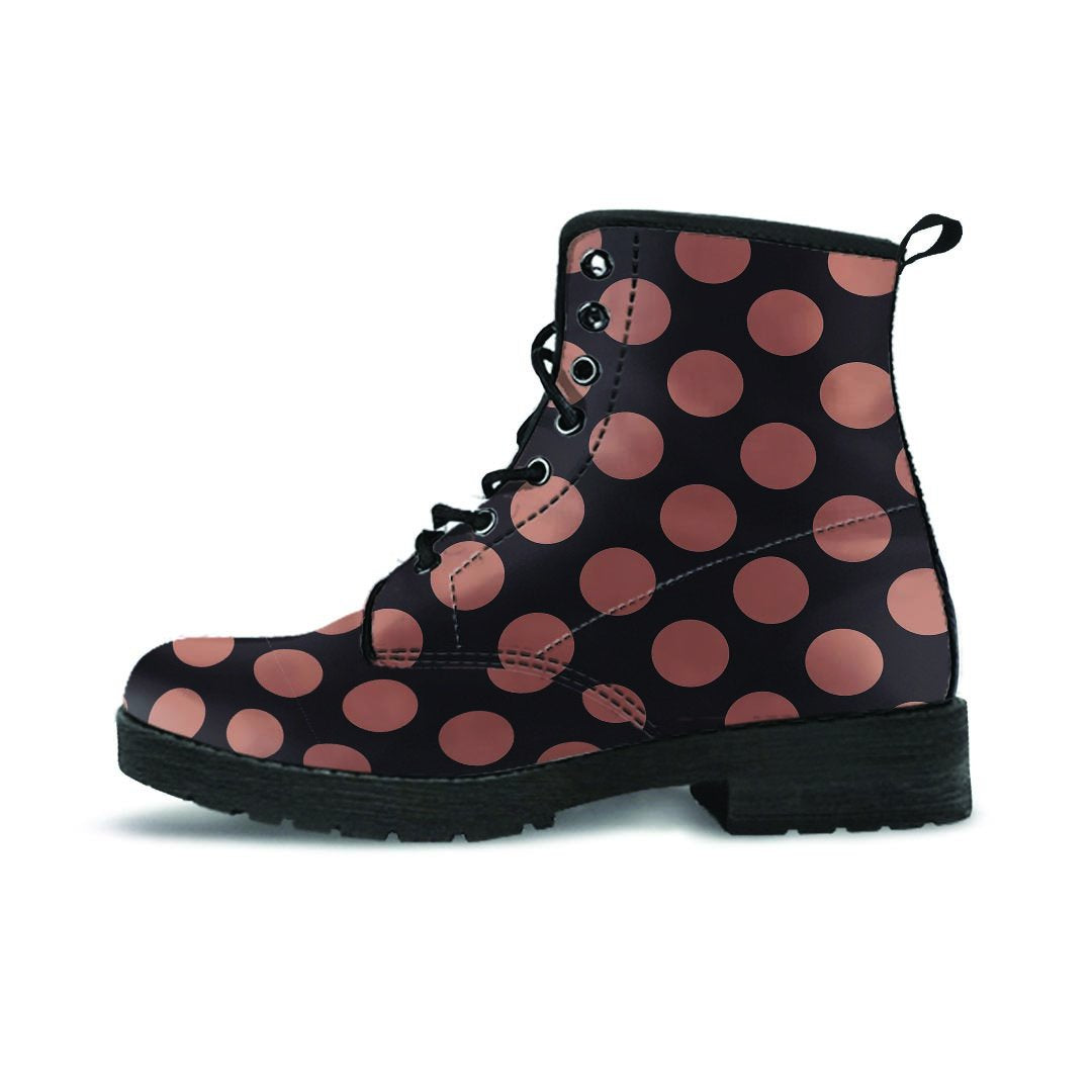 Black Brown Polka Dot Men's Boots-grizzshop