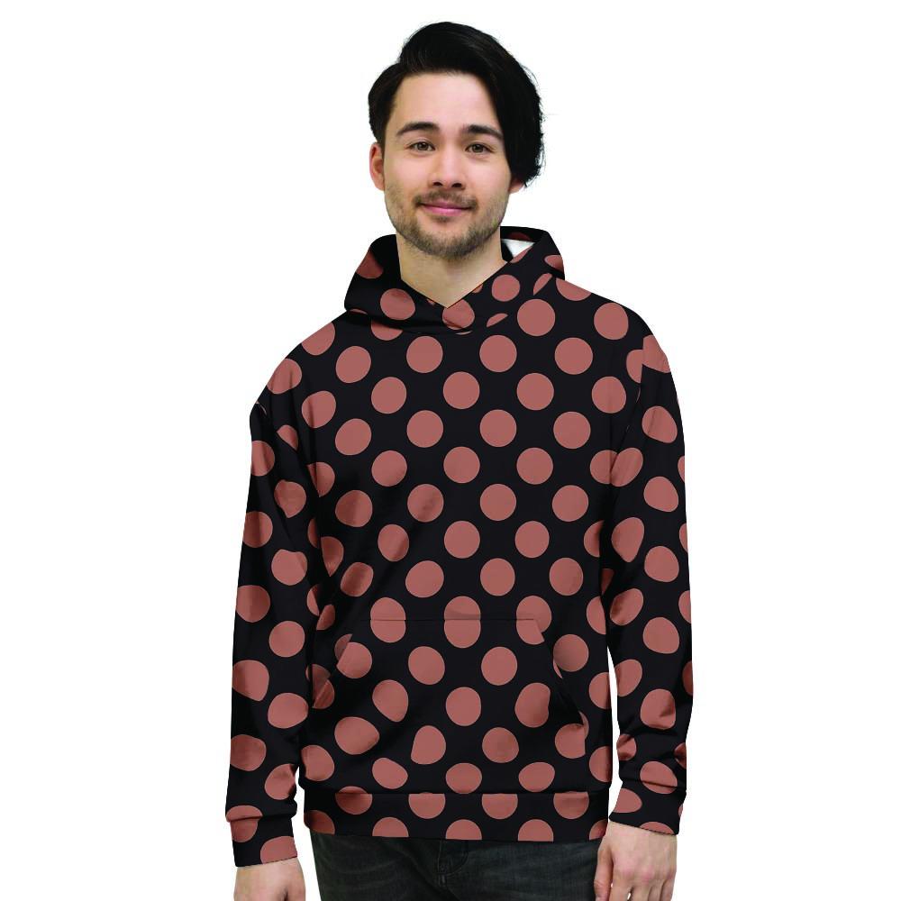 Black Brown Polka Dot Men's Hoodie-grizzshop