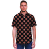 Black Brown Polka Dot Men's Short Sleeve Shirt-grizzshop