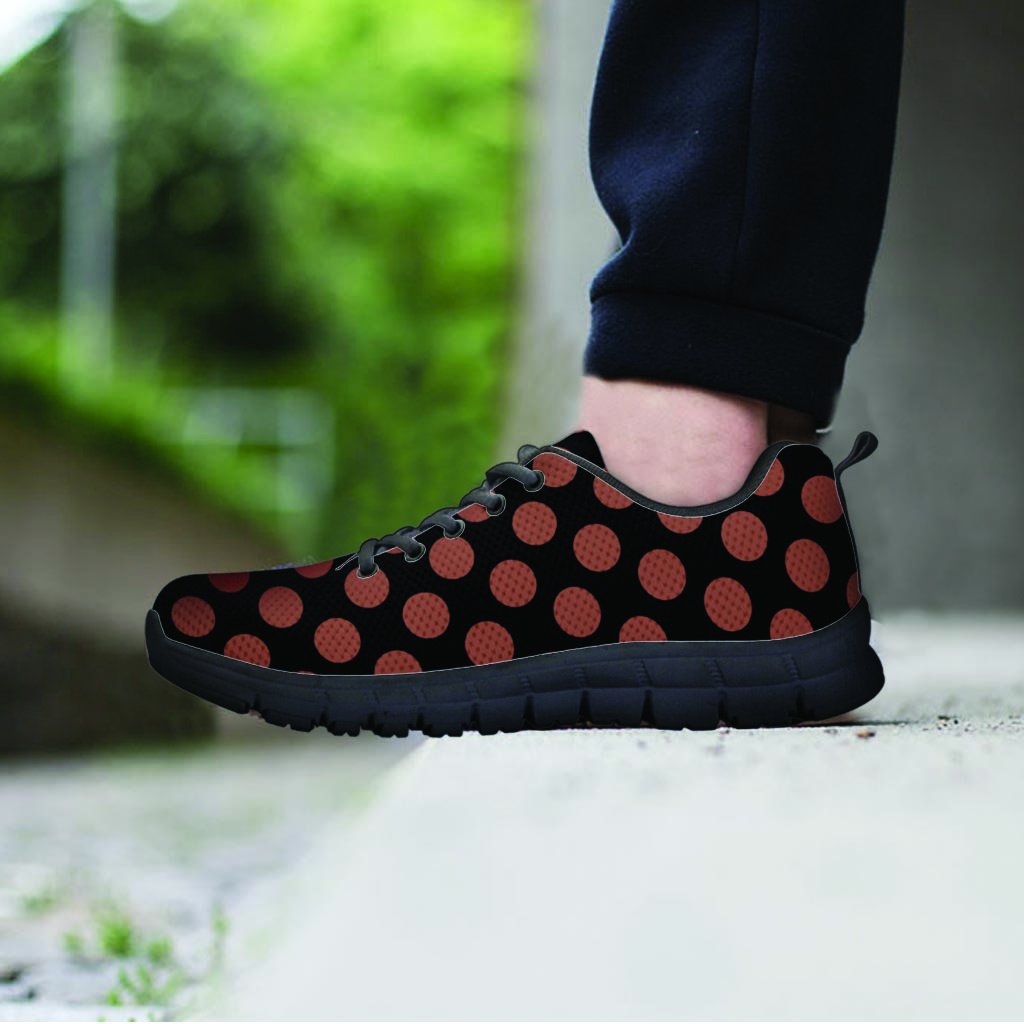 Black Brown Polka Dot Men's Sneakers-grizzshop