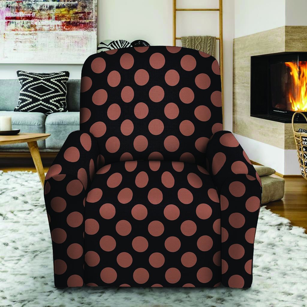 Black Brown Polka Dot Recliner Cover-grizzshop