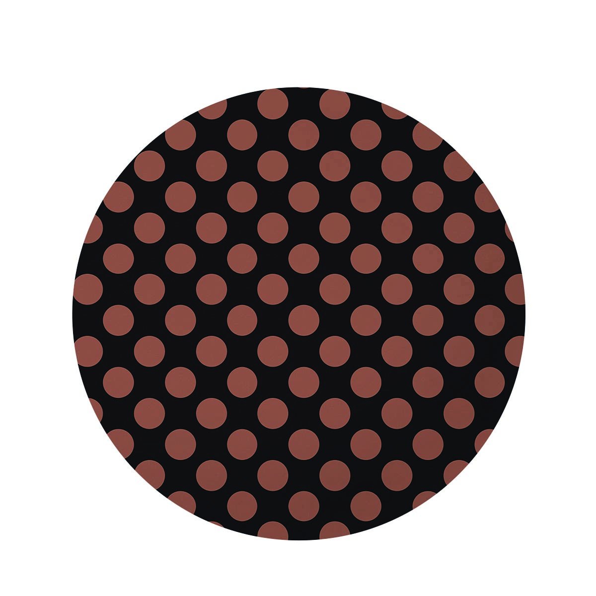 Black Brown Polka Dot Round Rug-grizzshop