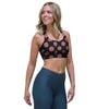 Black Brown Polka Dot Sports Bra-grizzshop