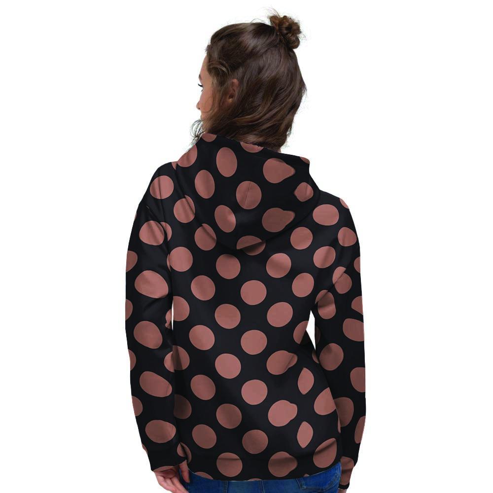 Black Brown Polka Dot Women's Hoodie-grizzshop